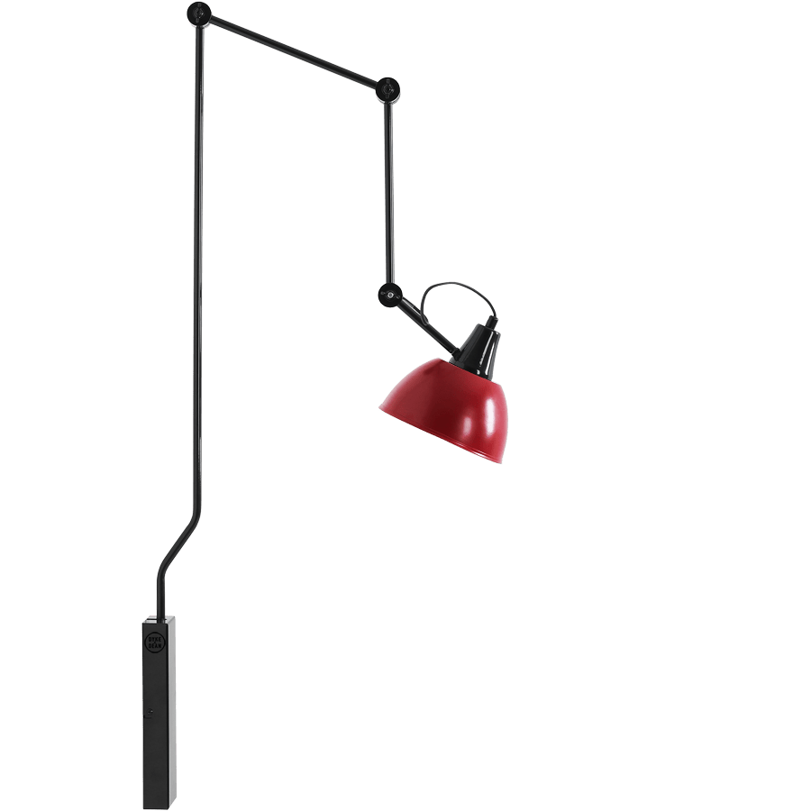 AIDA WALL AND CEILING LONG ADJUSTABLE ARM LIGHT SHADE RED WINE - DYKE & DEAN