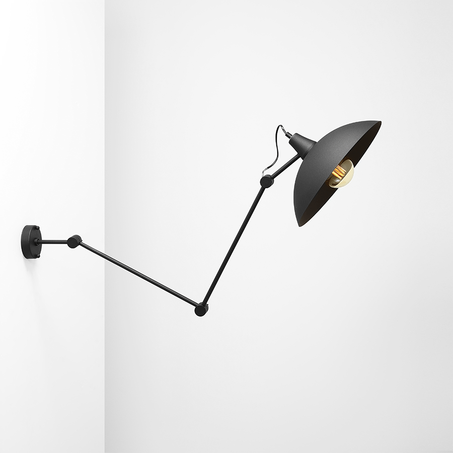 CANTILEVER ADJUSTABLE WALL CEILING LIGHT MELOS BLACK - DYKE & DEAN