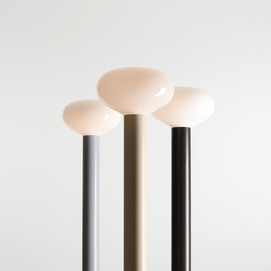 FLO OPAL GLASS ORB FLOOR LIGHT CREAM - DYKE & DEAN