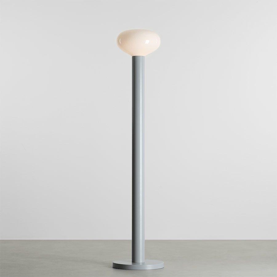 FLO OPAL GLASS ORB FLOOR LIGHT GREY - DYKE & DEAN