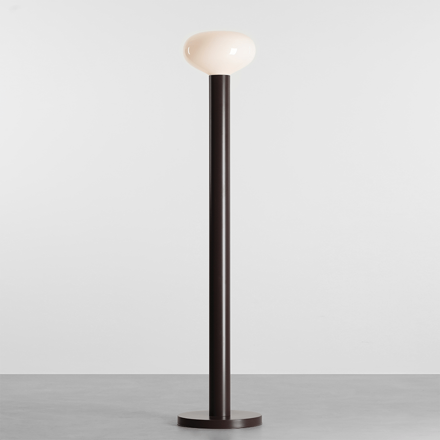 FLO OPAL GLASS ORB FLOOR LIGHT MOKKA - DYKE & DEAN