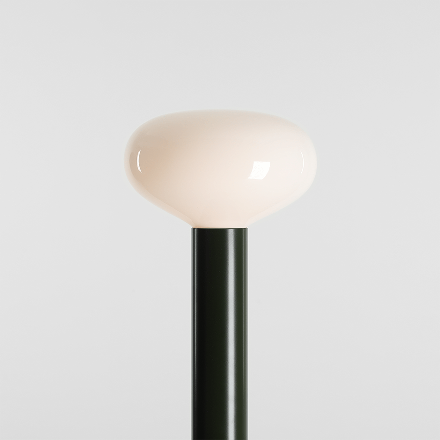 FLO OPAL GLASS ORB FLOOR LIGHT MOSS GREEN - DYKE & DEAN
