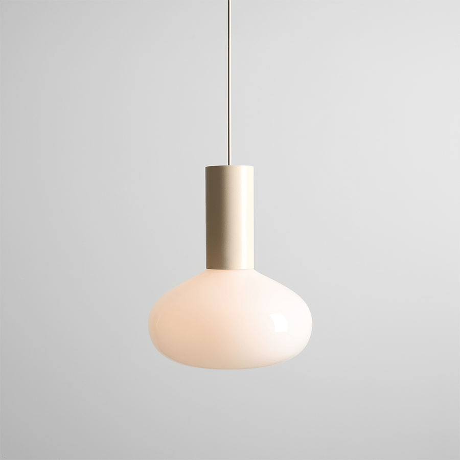 FLO OPAL GLASS ORB LARGE PENDANT LIGHT CREAM - DYKE & DEAN