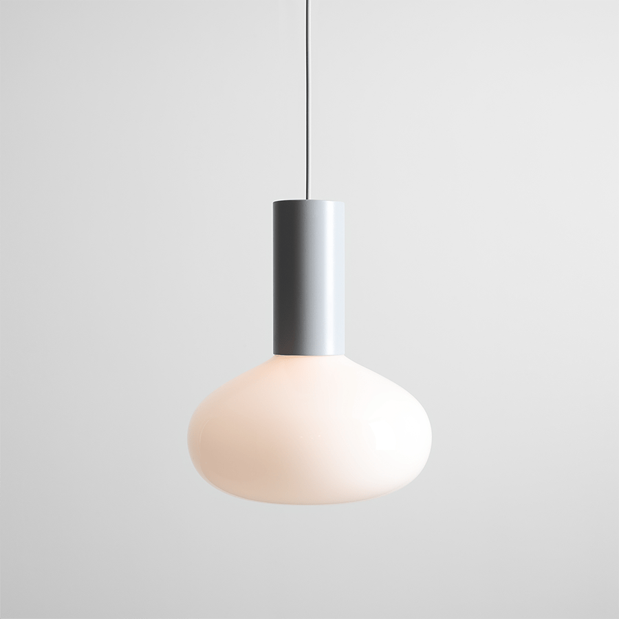 FLO OPAL GLASS ORB LARGE PENDANT LIGHT GREY - DYKE & DEAN