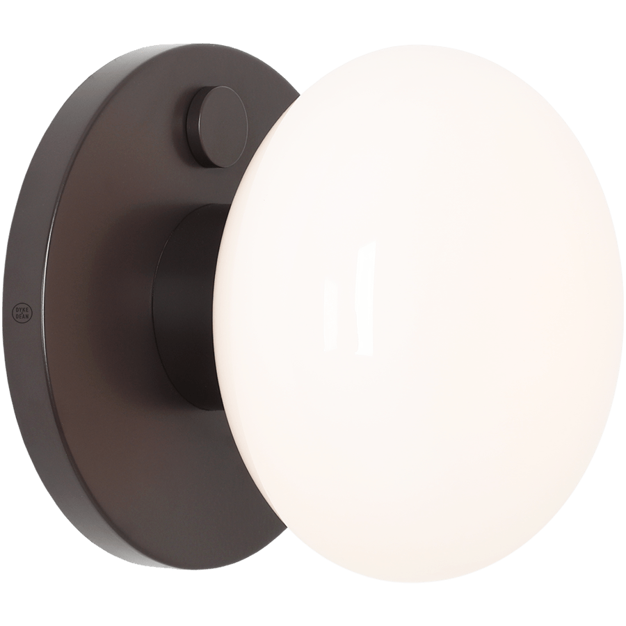 FLO OPAL GLASS ORB SWITCH WALL LIGHT MOKKA - DYKE & DEAN