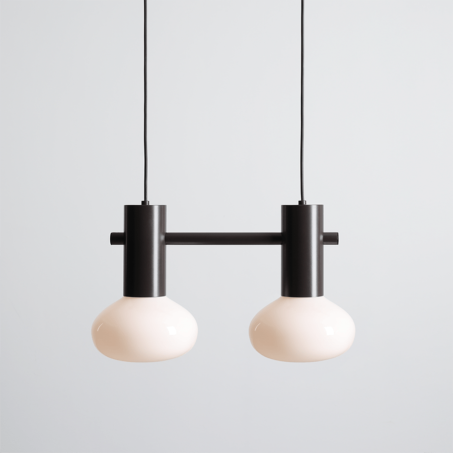 FLO SUSPENSION PENDANT 2 OPAL GLASS LIGHT MOKKA - DYKE & DEAN