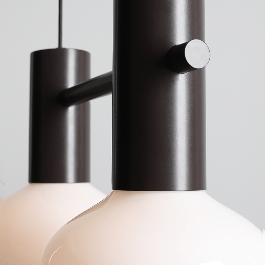 FLO SUSPENSION PENDANT 2 OPAL GLASS LIGHT MOKKA - DYKE & DEAN