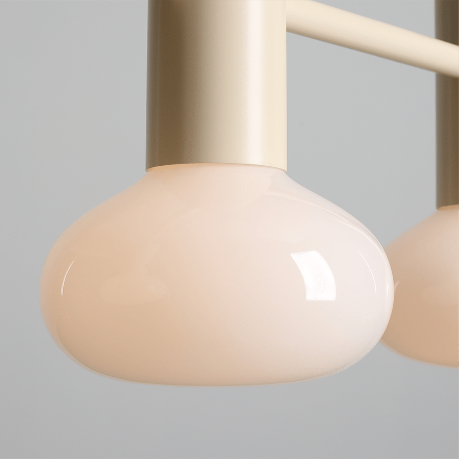 FLO SUSPENSION PENDANT 3 OPAL GLASS LIGHT CREAM - DYKE & DEAN