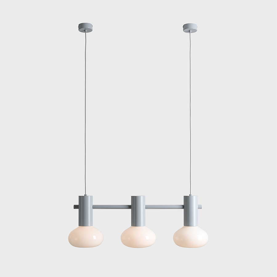 FLO SUSPENSION PENDANT 3 OPAL GLASS LIGHT GREY - DYKE & DEAN