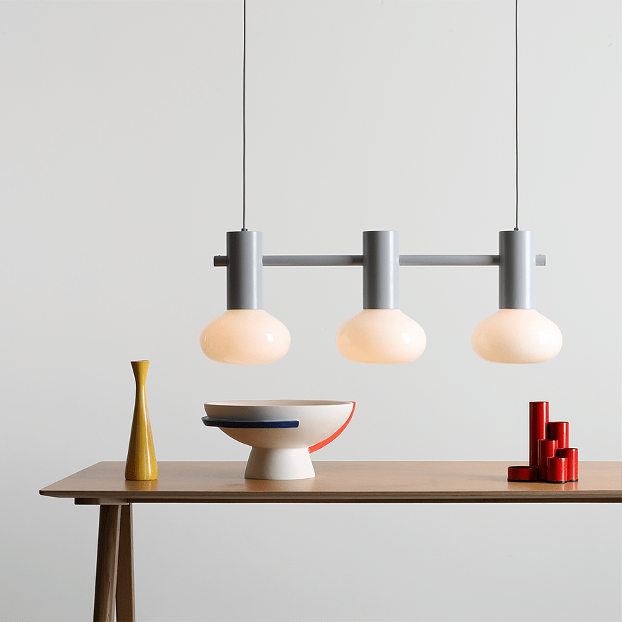 FLO SUSPENSION PENDANT 3 OPAL GLASS LIGHT GREY - DYKE & DEAN
