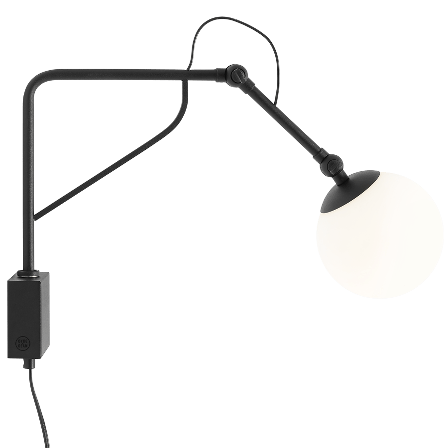 FUNCTIONAL ADJUSTABLE WALL ARM LIGHT BLACK - DYKE & DEAN
