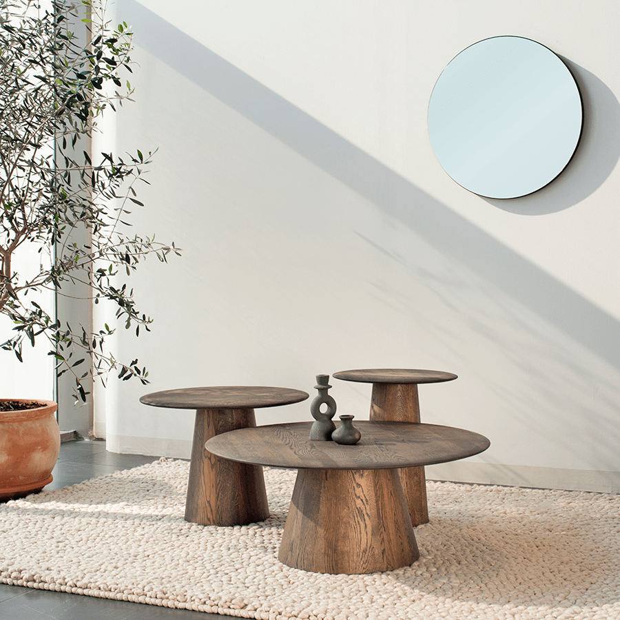 GAZZDA ROUND MUSHROOM TABLE 80 WALNUT - DYKE & DEAN