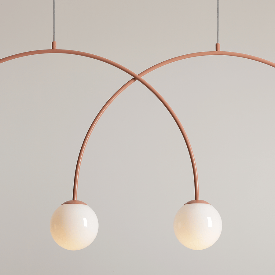 GLOBE HANGING CEILING LIGHT 4 RED - DYKE & DEAN