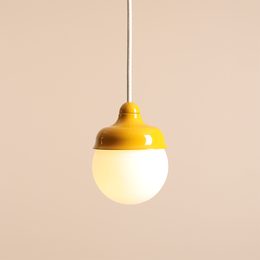 HANGING PENDANT GLOBE LIGHT YELLOW - DYKE & DEAN