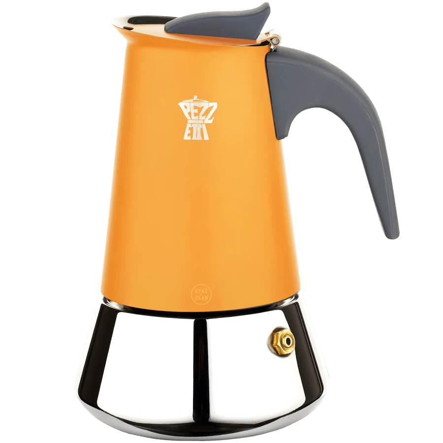 PEZZETTI 2 CUP COFFEE MAKER INDUCTION HOB ORANGE - DYKE & DEAN