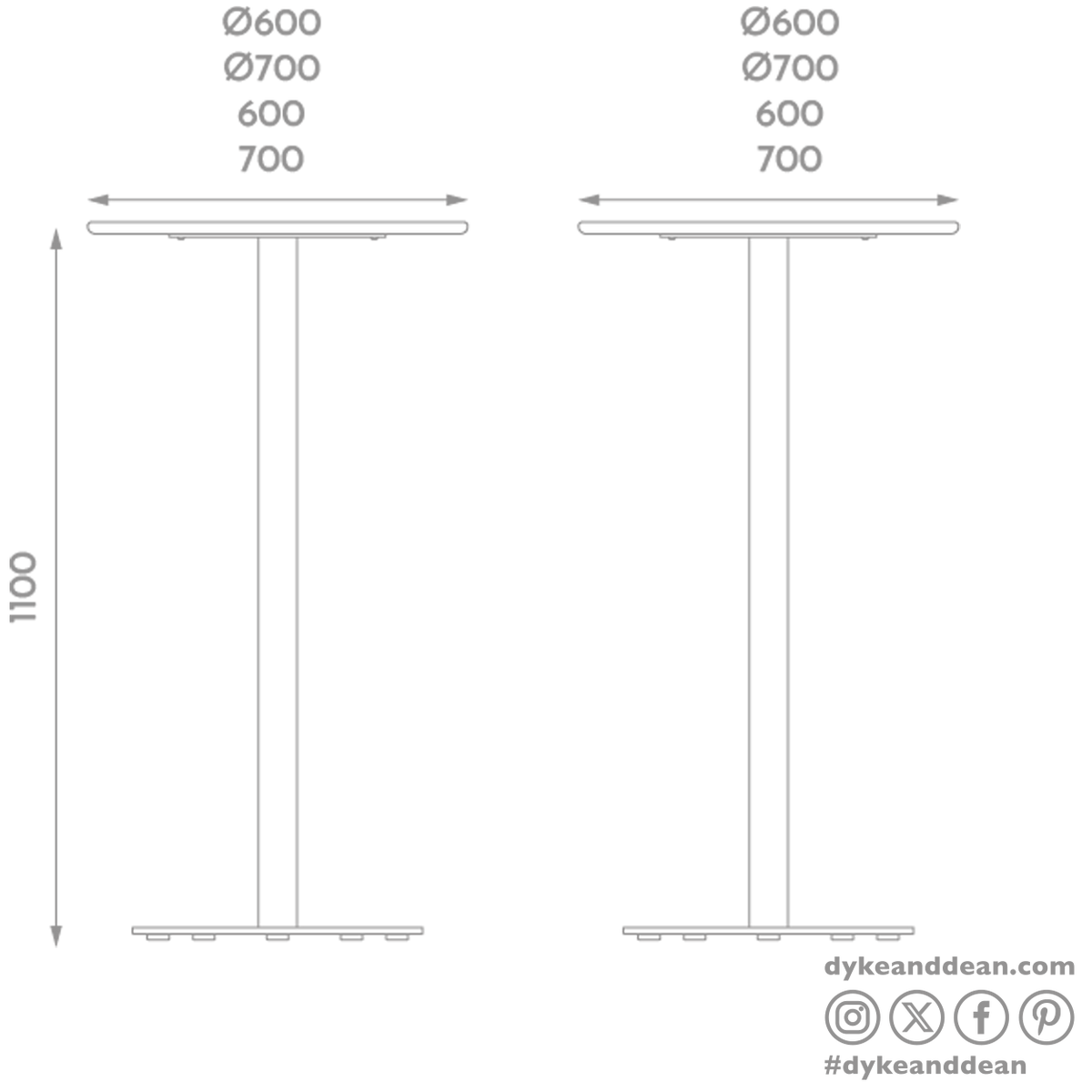 ADICO PLANA ROUND FOLDING HIGH TABLE STEEL