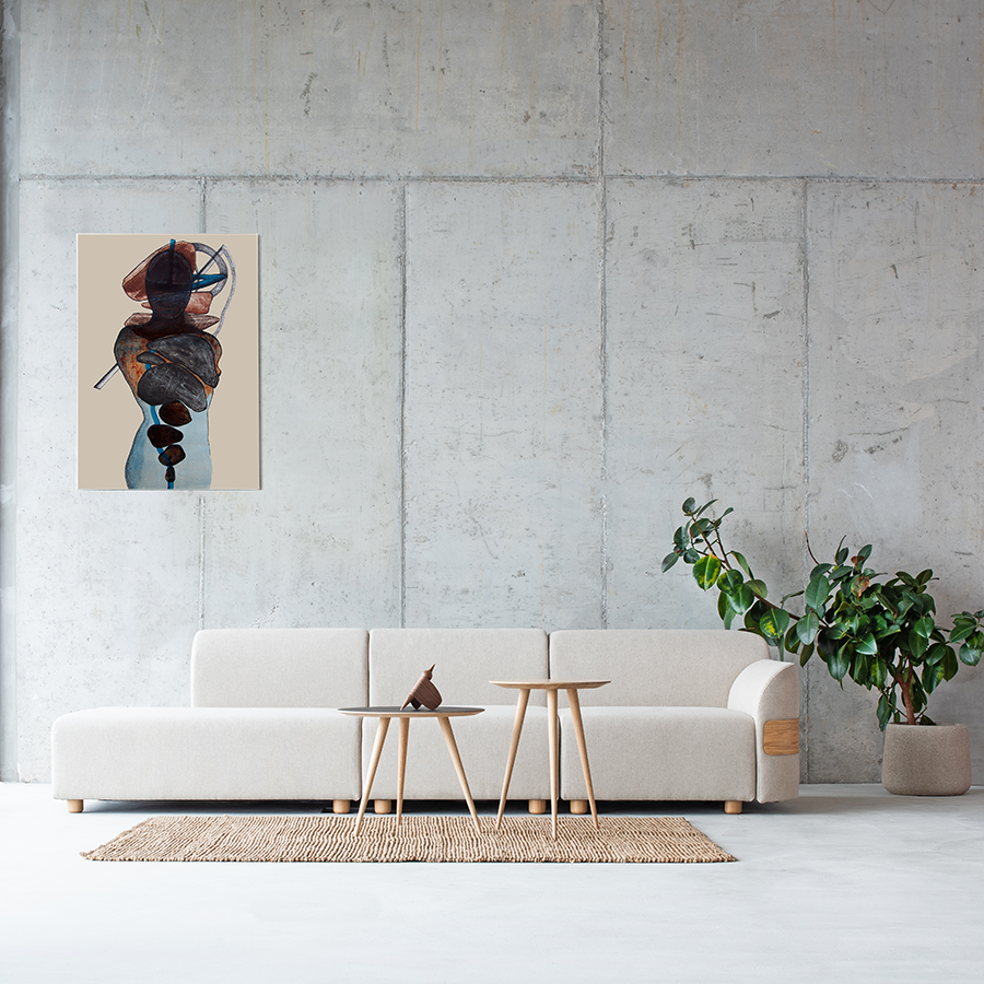 GAZZDA ROUND ARP TABLE SMOKED OAK 55CM