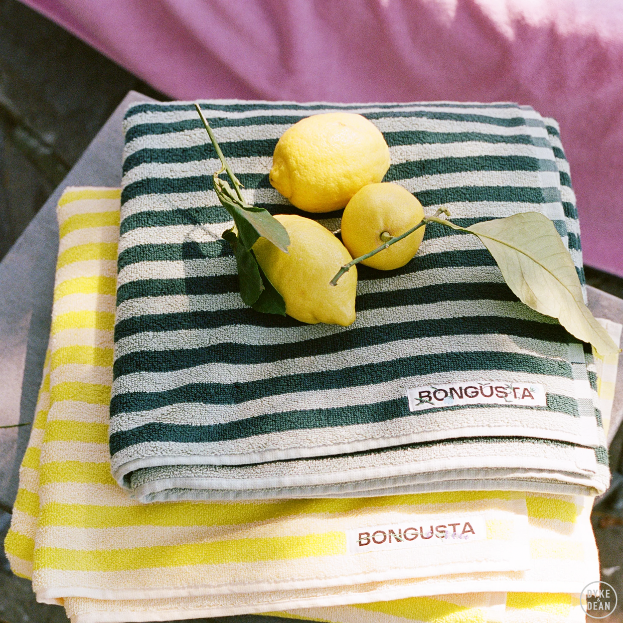 NARAM BATH TOWELS PRISTINE & NEON YELLOW