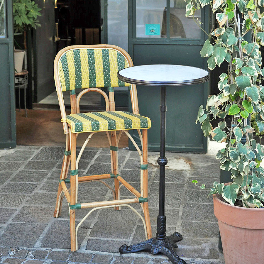 CARRARA BLACK GRANITE FRENCH BISTRO BAR TABLE 24”