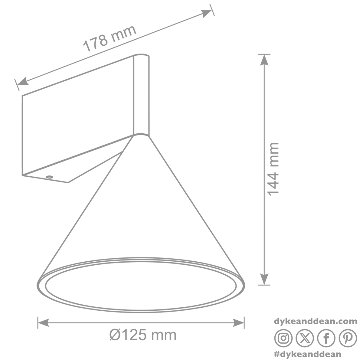 Conical up down wall light Black Aluminium