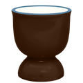 DYKE & DEAN CERAMIC EGG CUP BROWN BLUE RIM