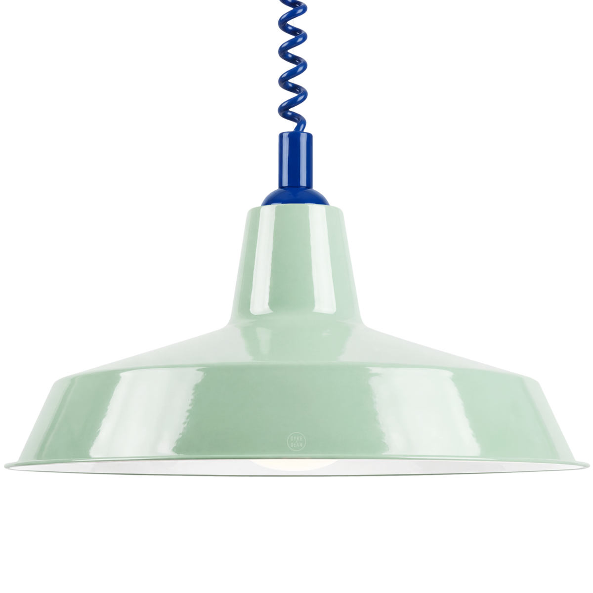 DYKE & DEAN PENDANT LAMPSHADE MINT GREEN WITH RETRACTABLE SPRING