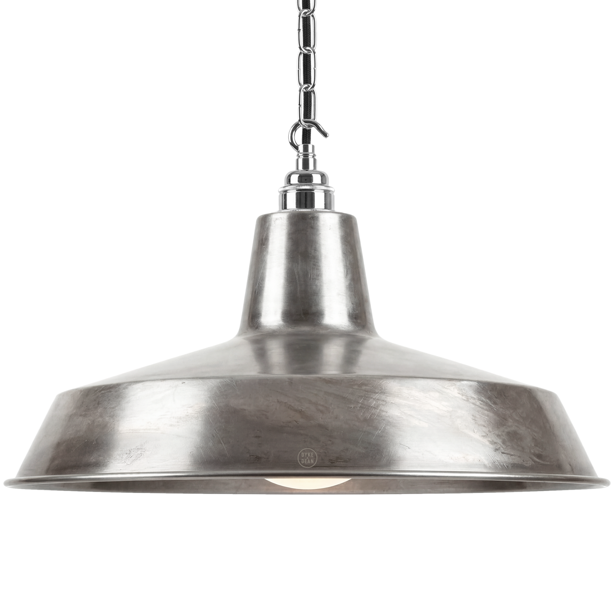 DYKE & DEAN PENDANT LAMPSHADE RAW METAL WITH HOOK & CHAIN SET