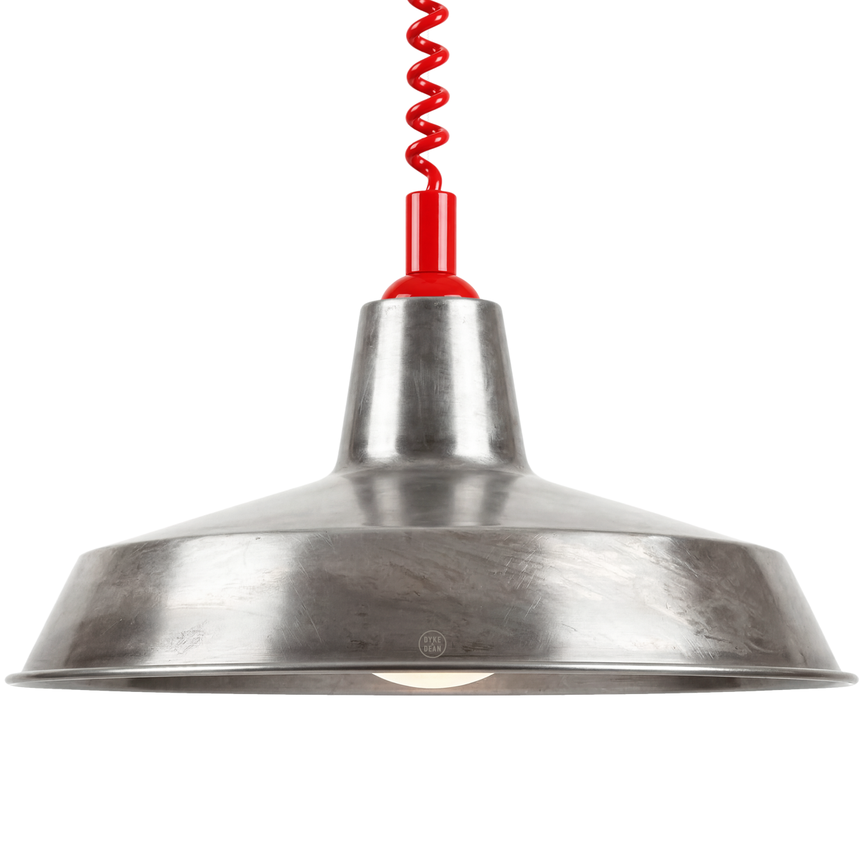 DYKE & DEAN PENDANT LAMPSHADE RAW METAL WITH RETRACTABLE SPRING