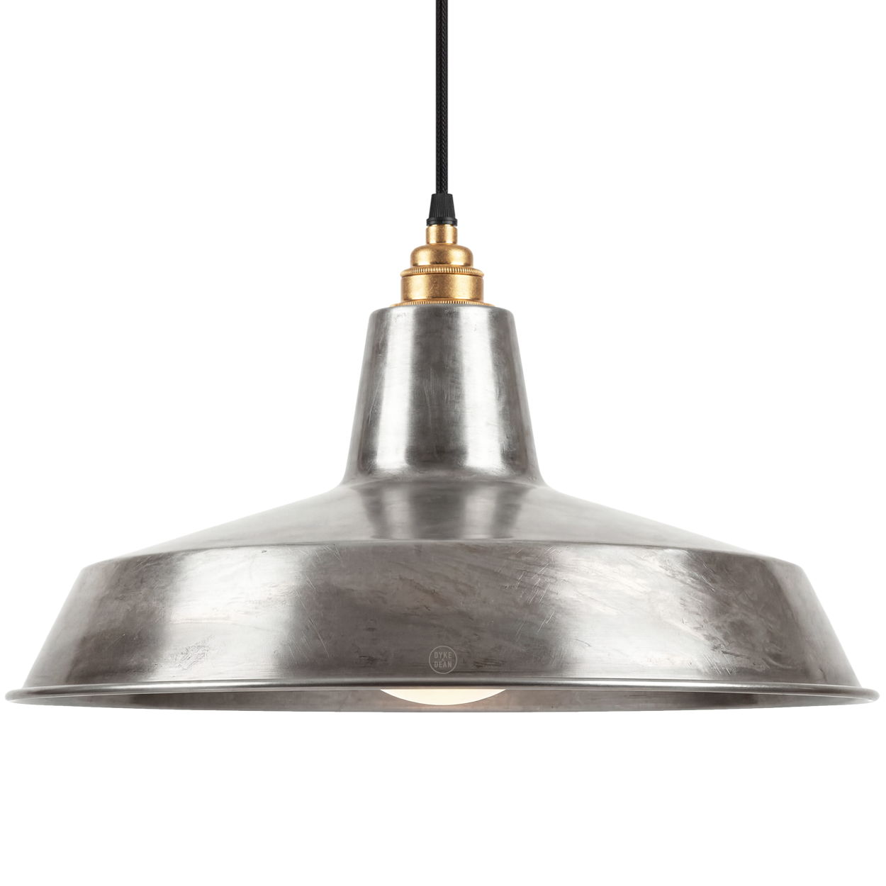 DYKE & DEAN PENDANT LAMPSHADE RAW METAL WITH BULB HOLDER