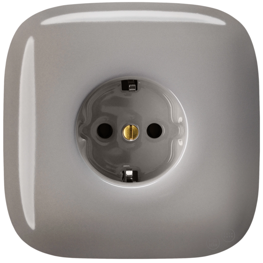 SQUARE PORCELAIN WALL SOCKET SCHUKO CAPPUCCINO