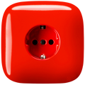 SQUARE PORCELAIN WALL SOCKET SCHUKO RED