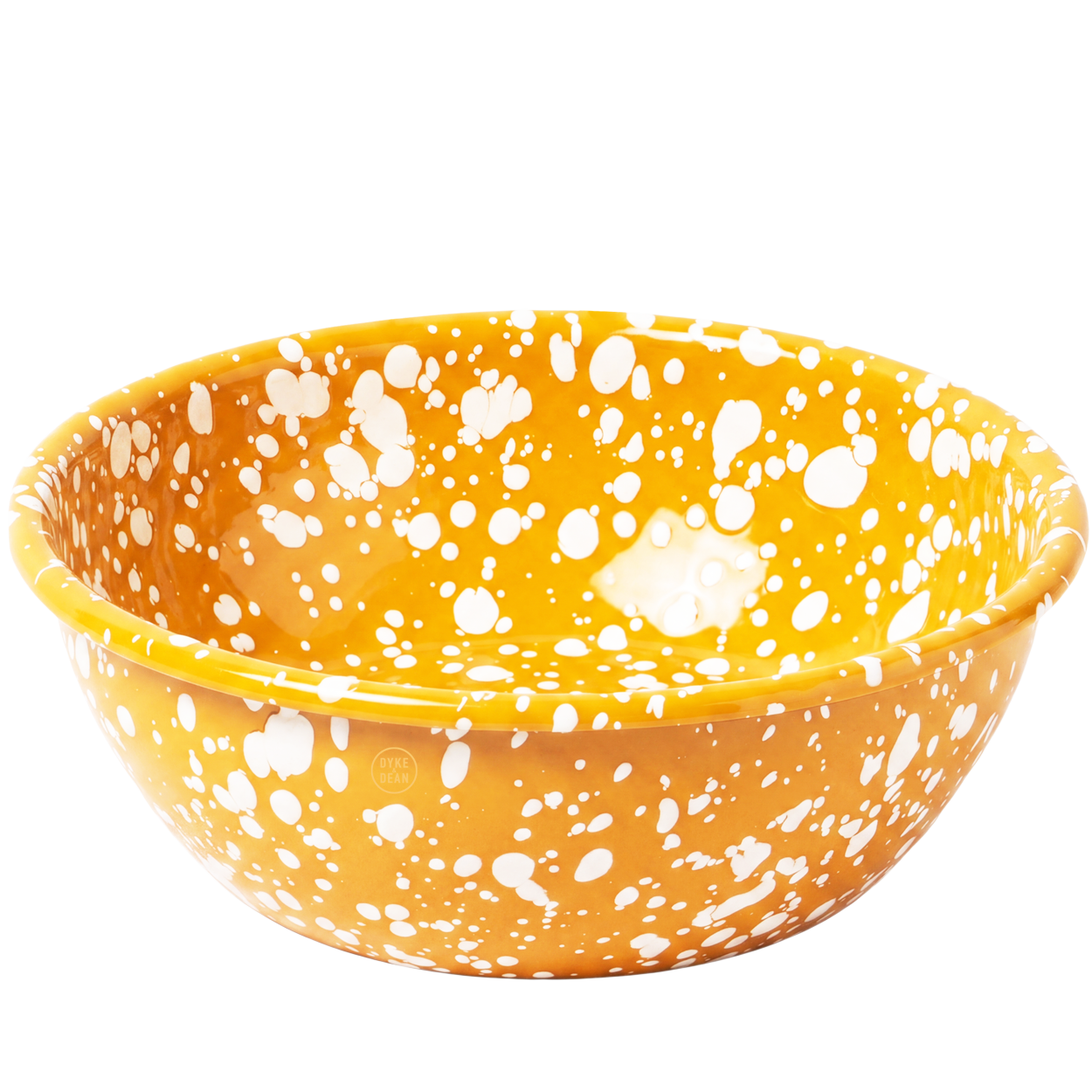 YELLOW & CREAM LARGE SPLATTER ENAMEL BOWL