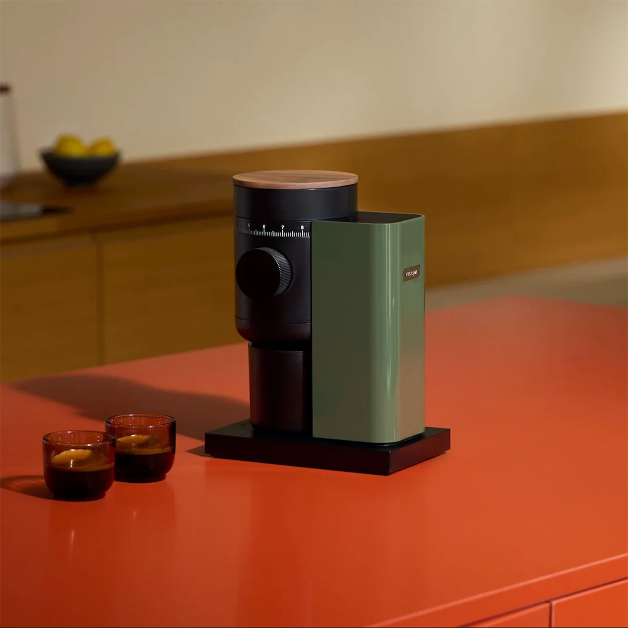 FELLOW OPUS 2 CONICAL BURR GRINDER WOODLAND GREEN & WALNUT