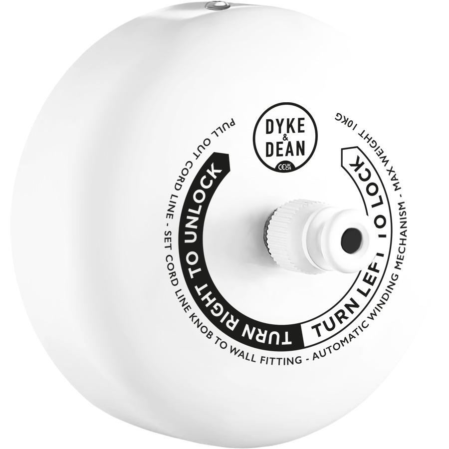 Hotel-Ausziehbare Wäscheleine, mattweiß