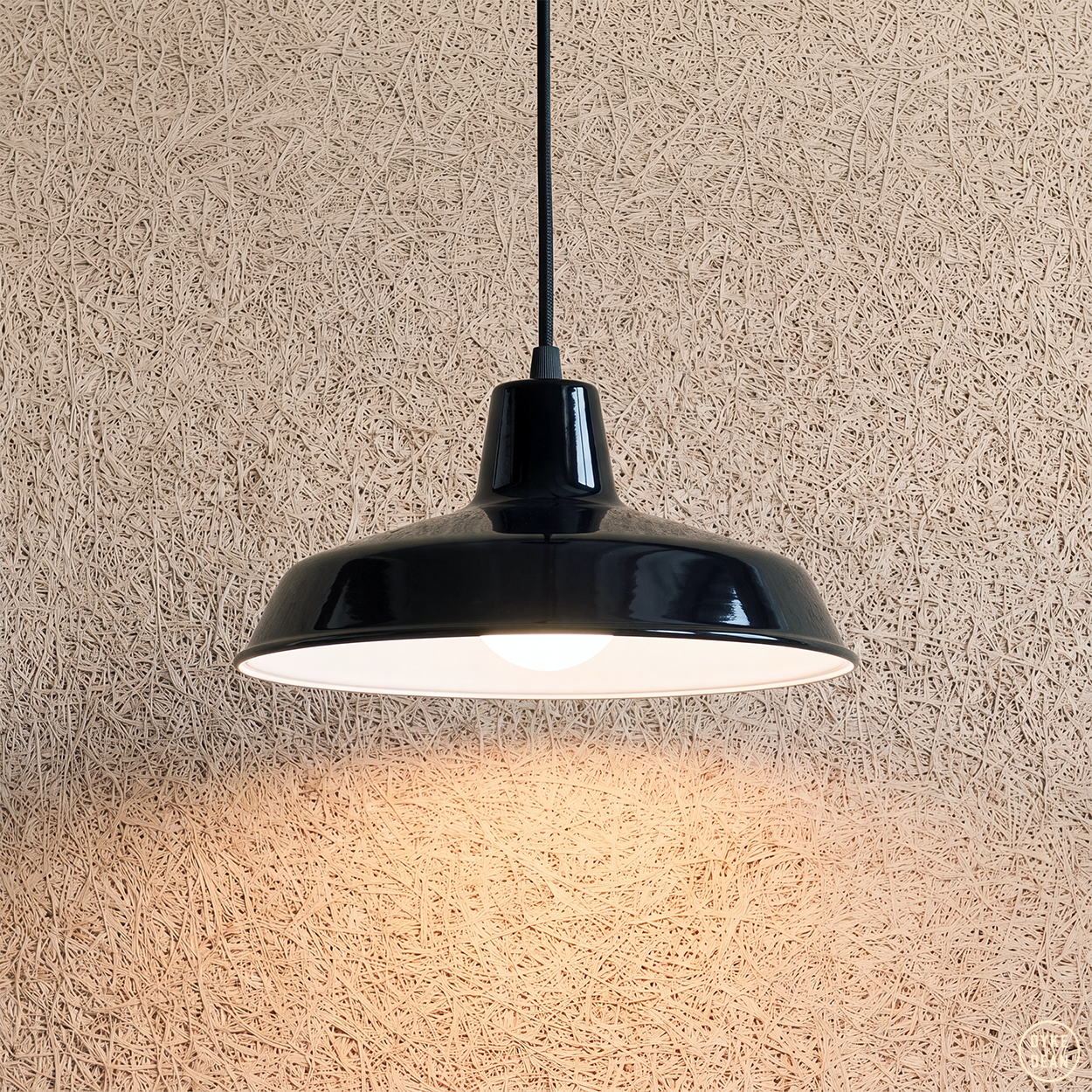 DYKE & DEAN SMALL PENDANT LAMPSHADE BLACK E27 BULB HOLDER