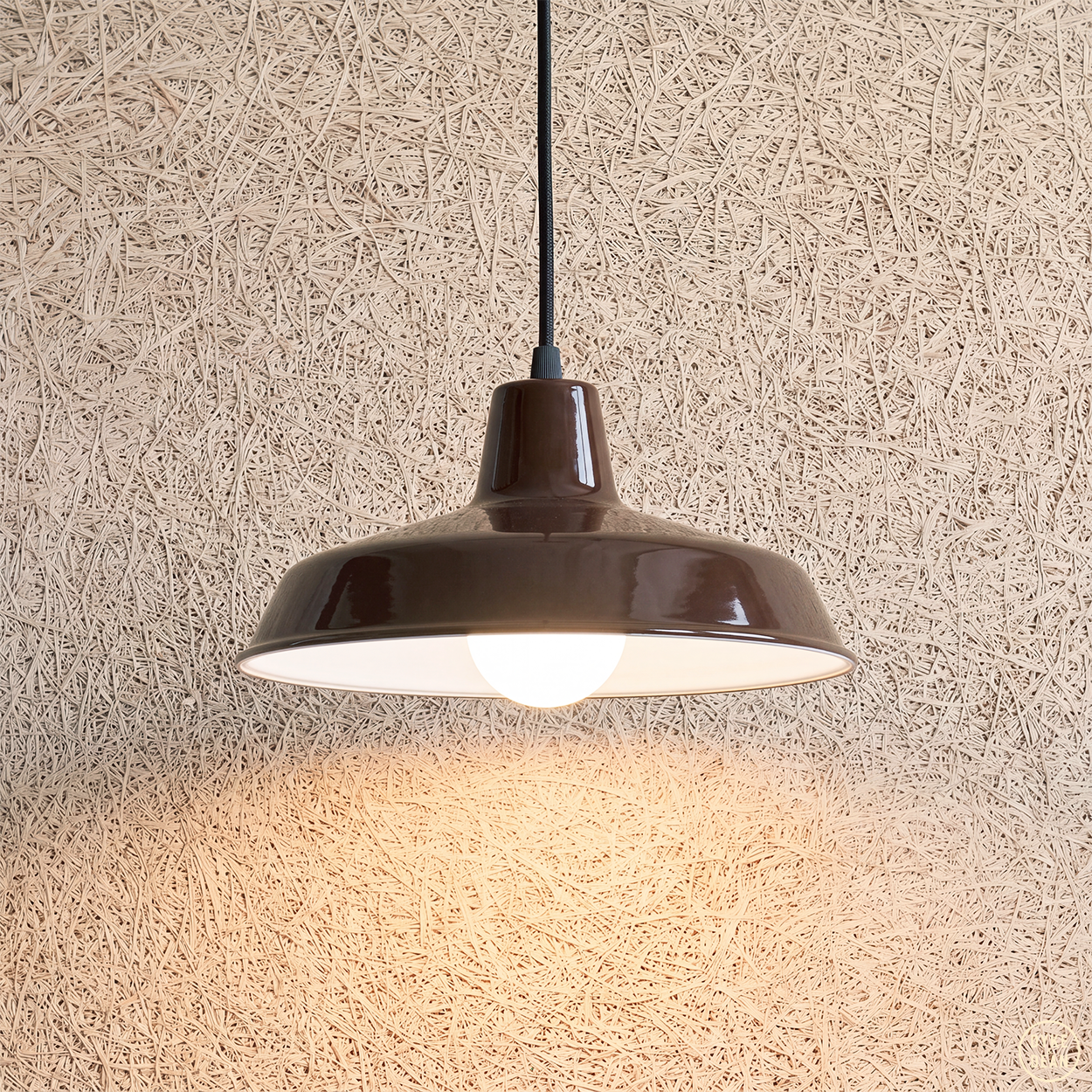 DYKE & DEAN SMALL PENDANT LAMPSHADE BROWN E27 BULB HOLDER
