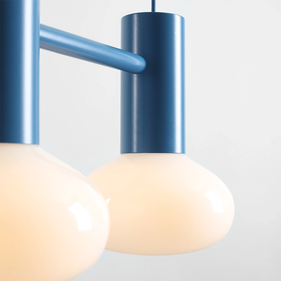 FLO SUSPENSION PENDANT 2 OPAL GLASS LIGHT BLUE