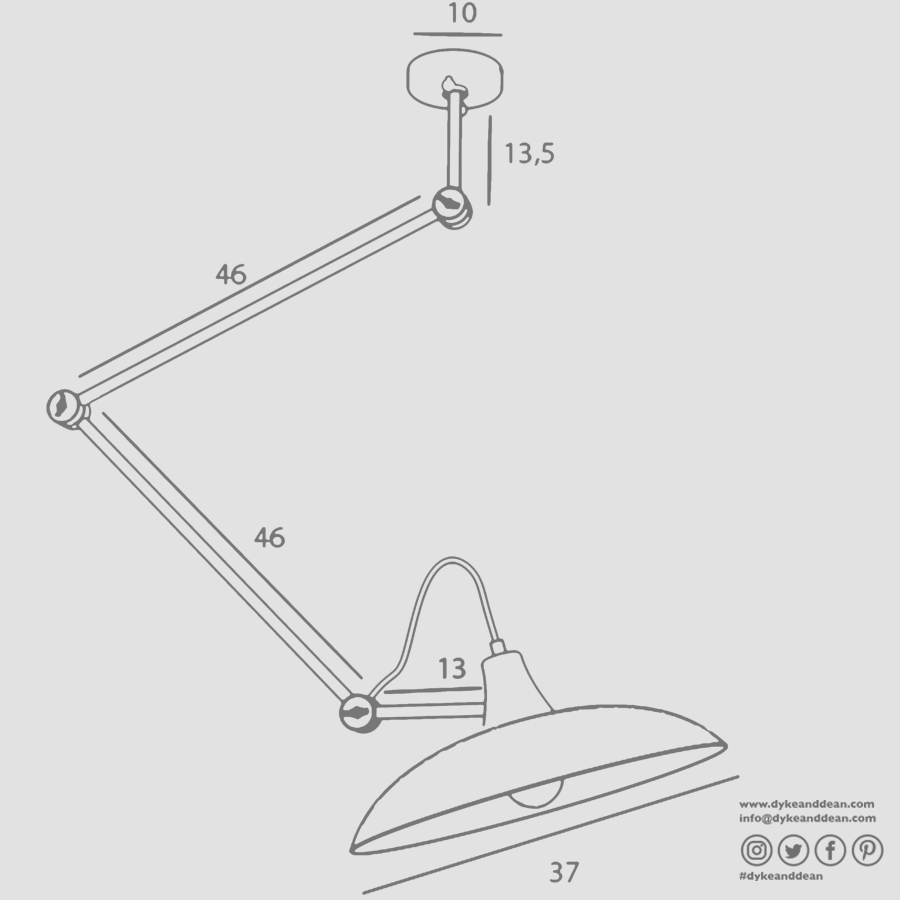 ADJUSTABLE WALL CEILING LIGHT MELOS COBALT - DYKE & DEAN