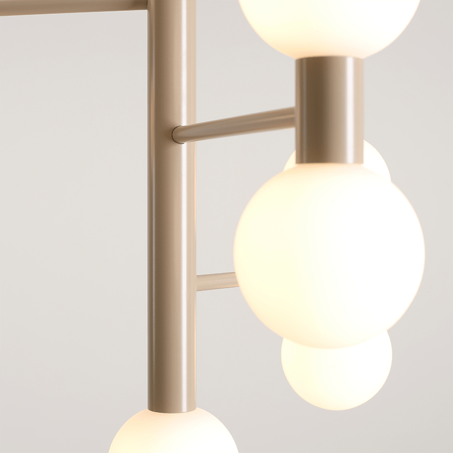 BATON GLOBE FIXED CEILING PENDANT BEIGE 7 LIGHTS - DYKE & DEAN