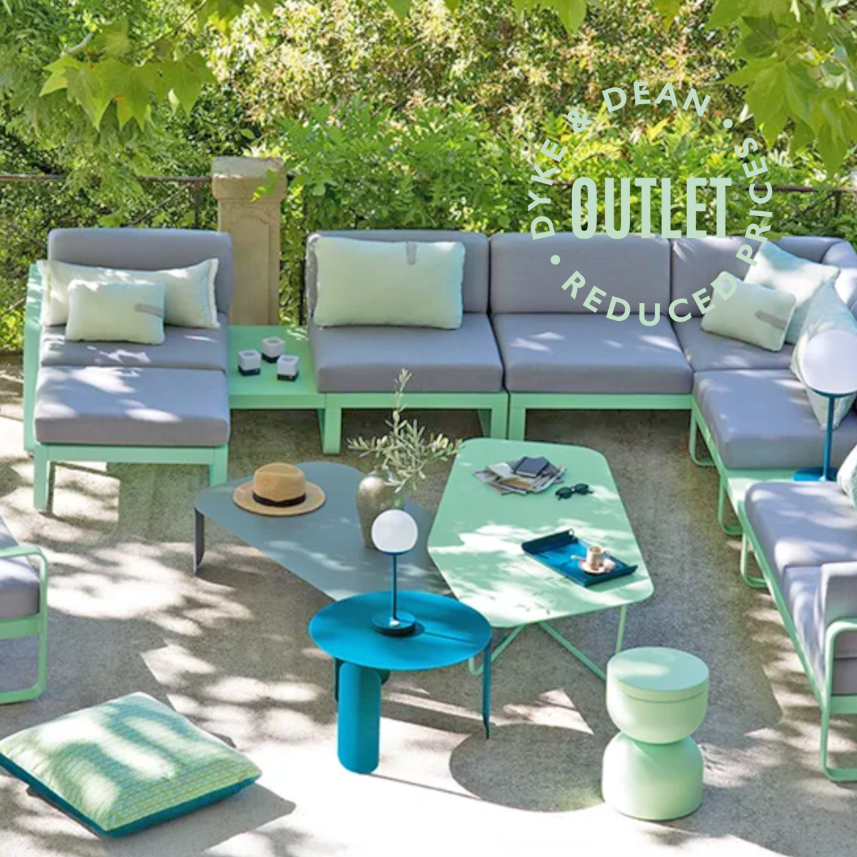 BEBOP ROSEMARY GREEN LOW COFFEE TABLE 120 x 70 OUTLET - DYKE & DEAN