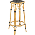 BISTRO RATTAN BAR STOOL SQUARE BLACK WHITE - DYKE & DEAN