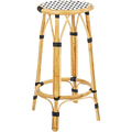 BISTRO RATTAN BAR STOOL SQUARE WHITE BLACK - DYKE & DEAN