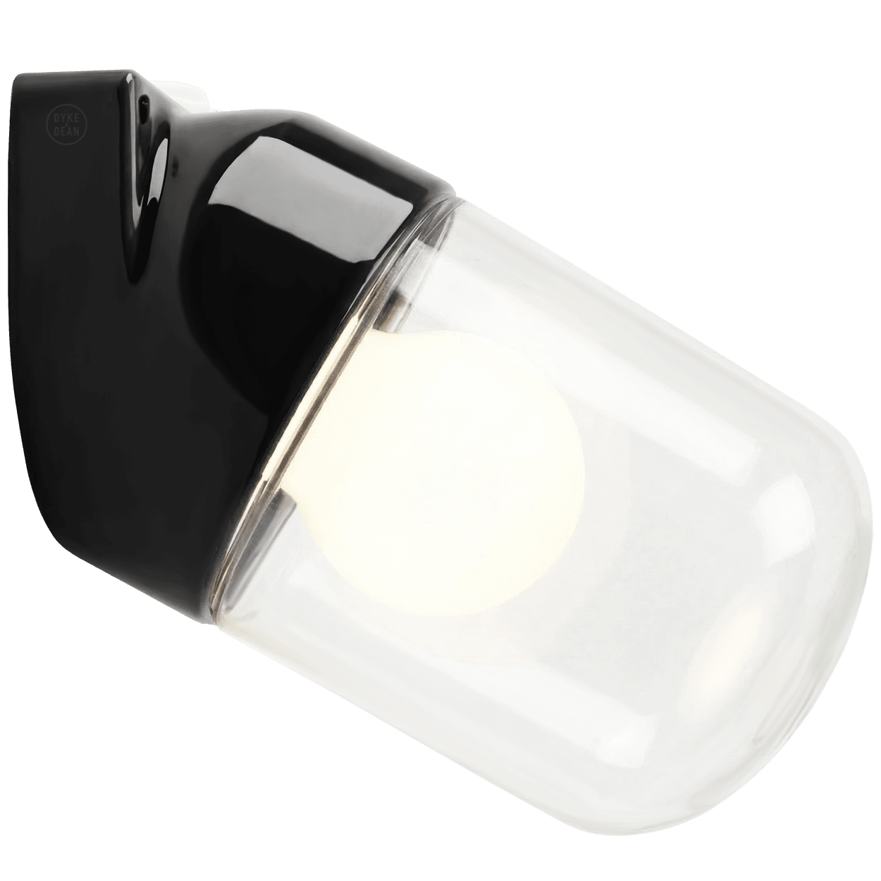BLACK CLEAR PORCELAIN WATERPROOF ANGLED WALL LIGHT - DYKE & DEAN