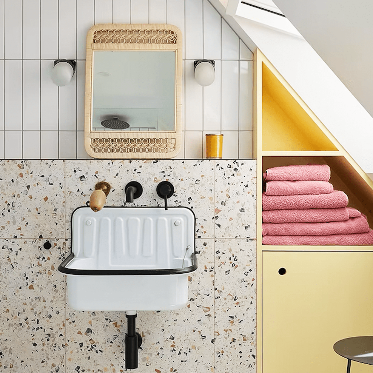 BLACK FROSTED PORCELAIN WATERPROOF ANGLED WALL LIGHT - DYKE & DEAN