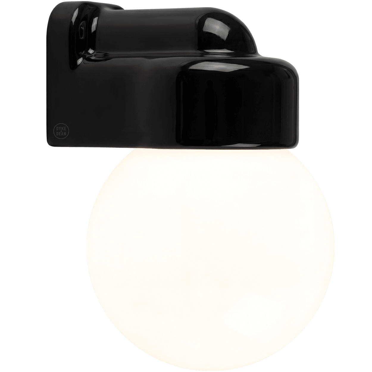BLACK GLOBE PORCELAIN WATERPROOF SAUNA WALL LIGHT - DYKE & DEAN