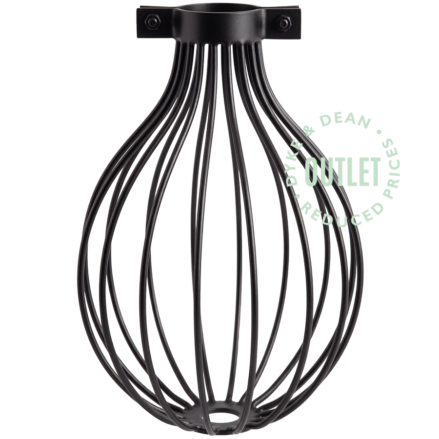 BLACK METAL BALLON E27 LIGHT CAGE OUTLET - DYKE & DEAN