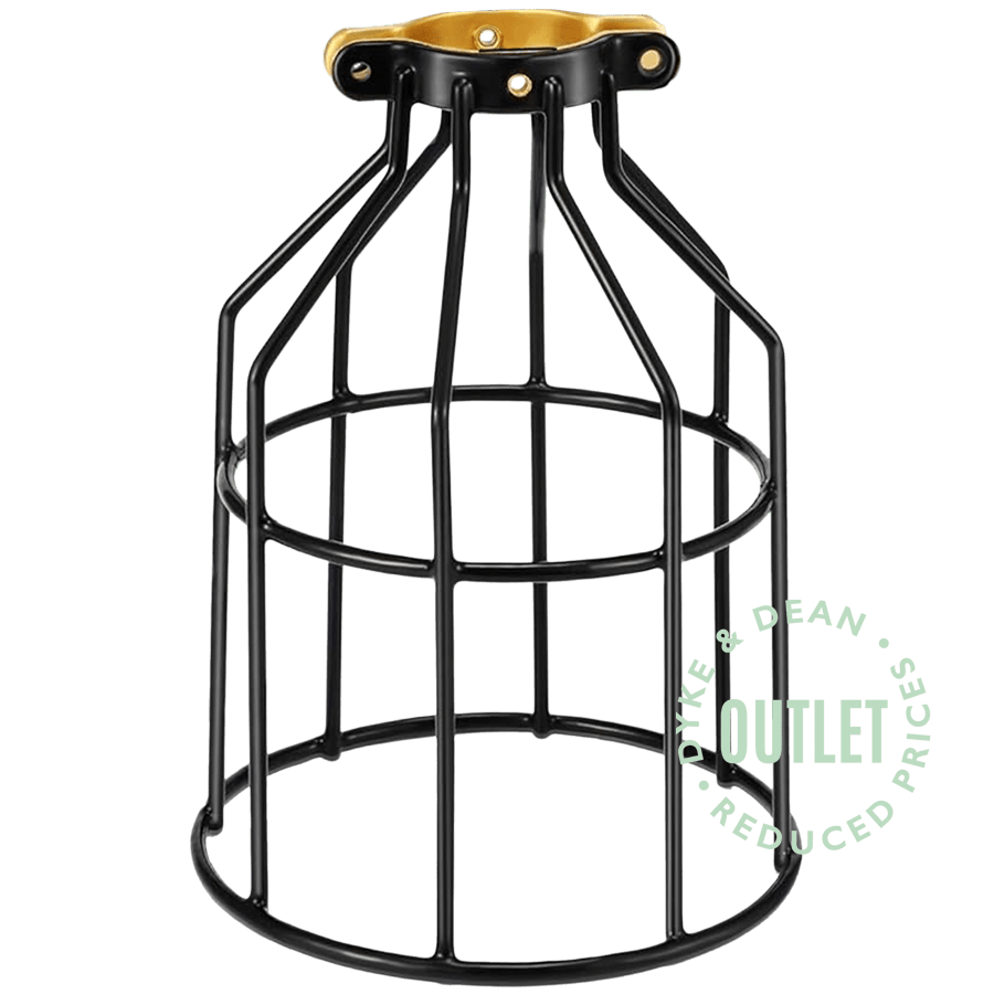 BLACK METAL PENDANT CAGE LIGHT OUTLET - DYKE & DEAN