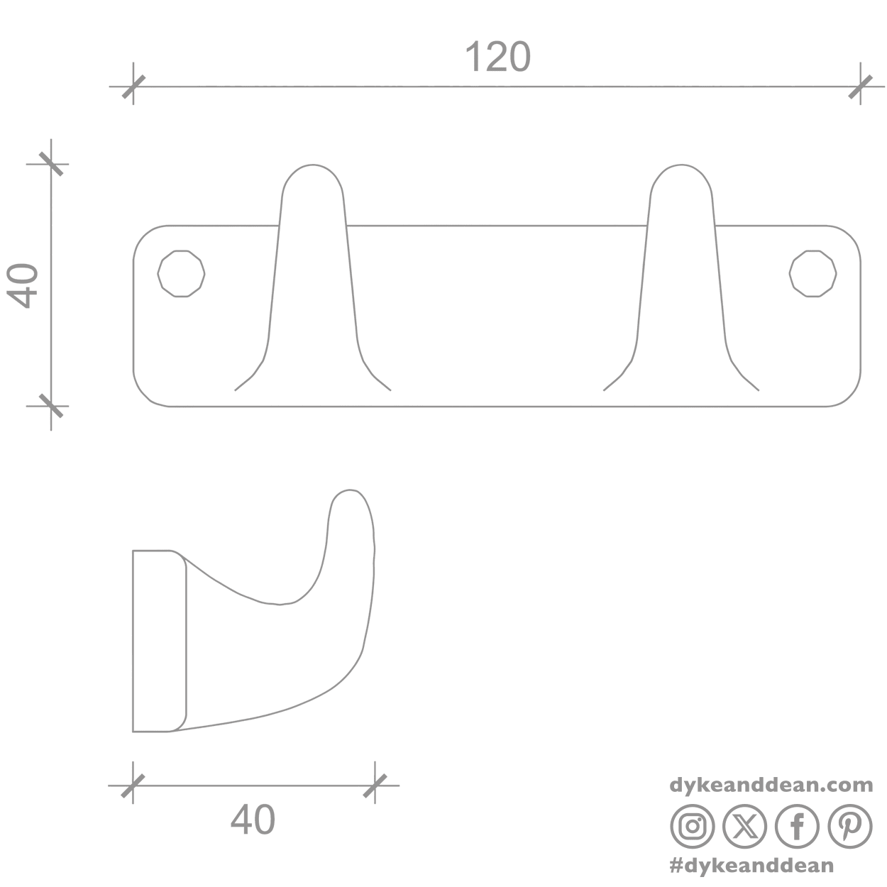 BLACK PORCELAIN HOOK 2 - DYKE & DEAN