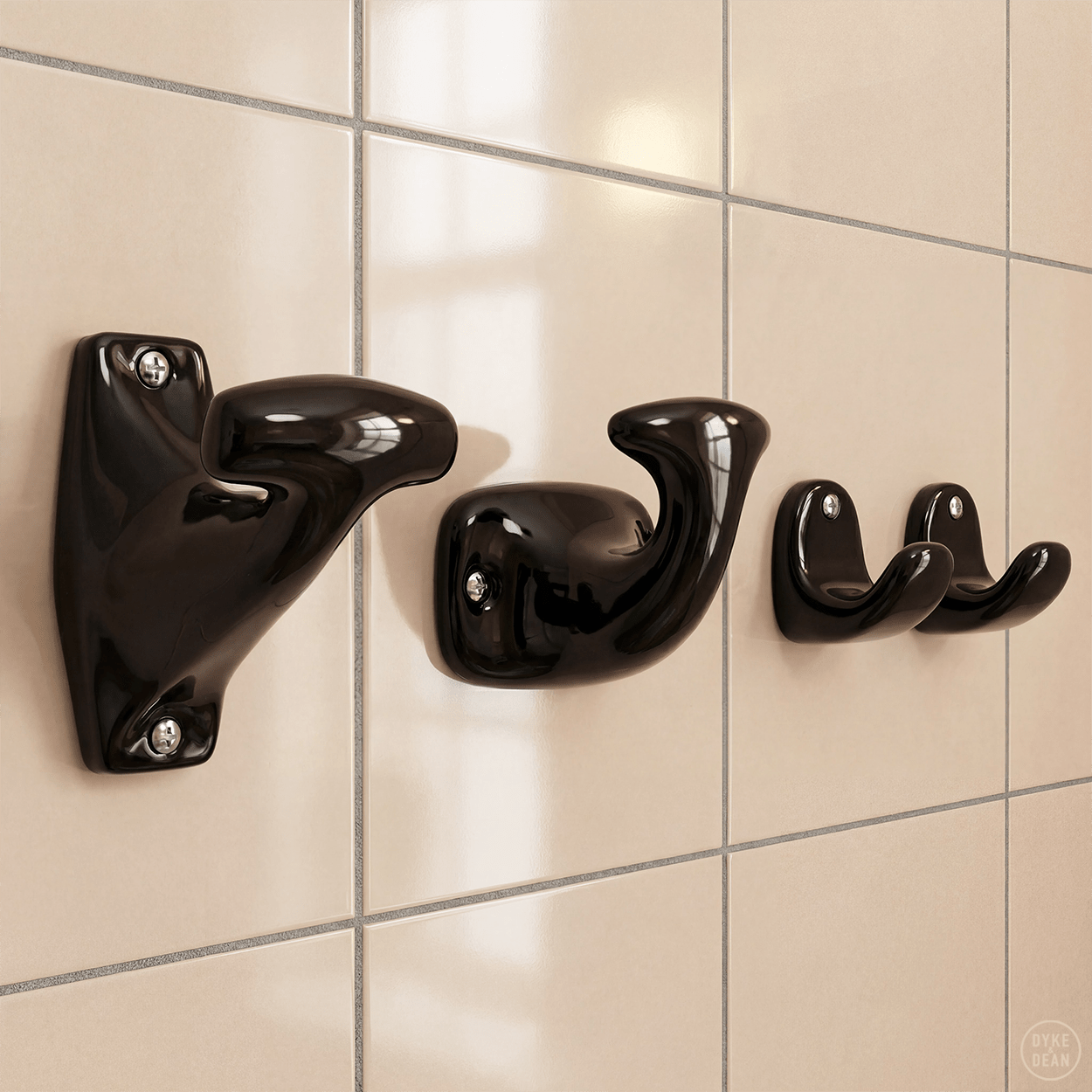 BLACK PORCELAIN ROBE HOOK - DYKE & DEAN