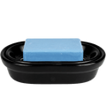 BLACK PORCELAIN SOAP DISH - DYKE & DEAN